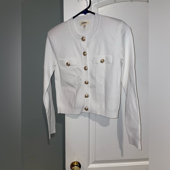 New! L'Agence Cardigan Toulouse in Ivory with Gold Buttons 🤍 XS! Sold Out! - Picture 12 of 16